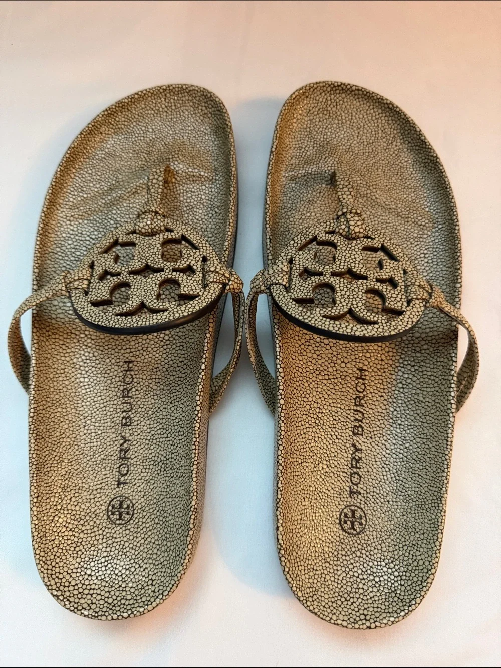 Tory Burch Miller Cloud Logo Thong Sandals Size 8.5